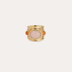 Bague Simone - Quartz rose & Cornaline