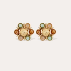 Boucles d'oreilles Augusta - Amazonite & Quartz Rose