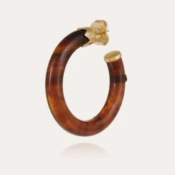 Boucles d'oreilles Caftan petit modèle acétate - Marron