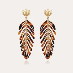 Boucles d'oreilles Cavallo acetate - Écaille