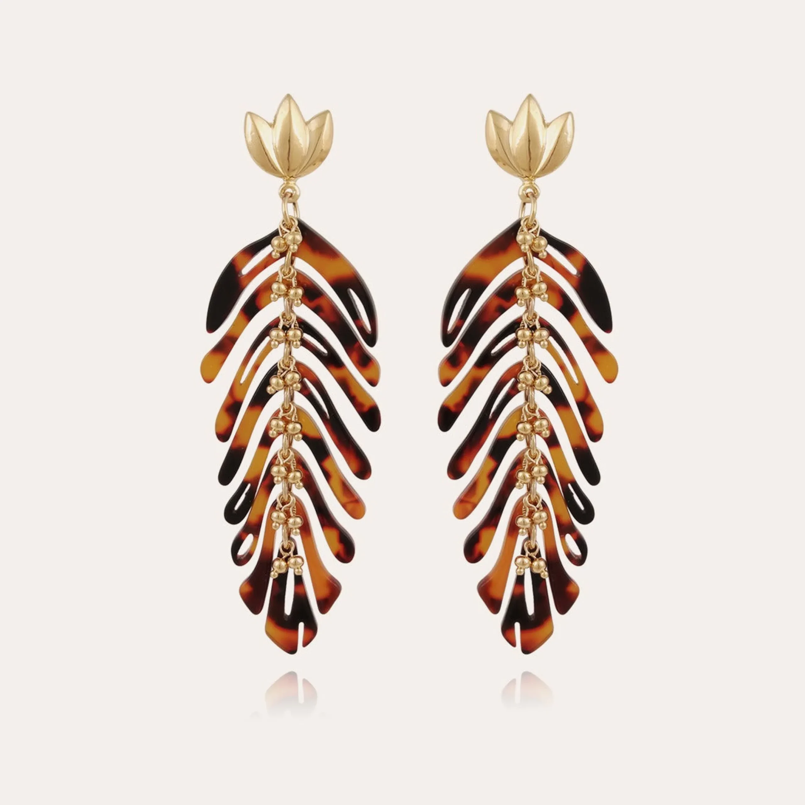 Boucles d'oreilles Cavallo acetate - Écaille