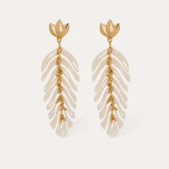 Boucles d'oreilles Cavallo acétate - Ivoire