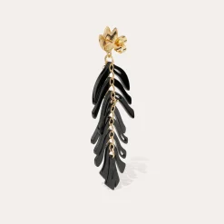 Boucles d'oreilles Cavallo acétate - Noir