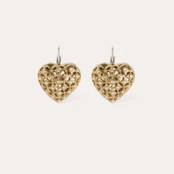 Boucles d'oreilles Coracao strass bicolore