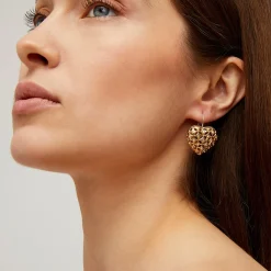 Boucles d'oreilles Coracao strass bicolore