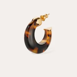 Boucles d'oreilles créoles Abalone mini acétate - Écaille