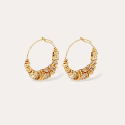 Boucles d'oreilles créoles Aloha strass mini