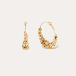 Boucles d'oreilles créoles Aloha strass mini