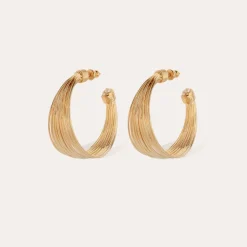 Boucles d'oreilles créoles Arpa cabochons