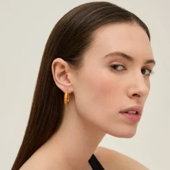 Boucles d'oreilles créoles Bambou émail