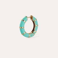 Boucles d'oreilles créoles Bambou émail mini