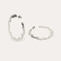 Boucles d'oreilles créoles Bolduc Flore petit modèle