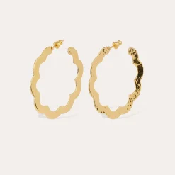Boucles d'oreilles créoles Bolduc Flore petit modèle