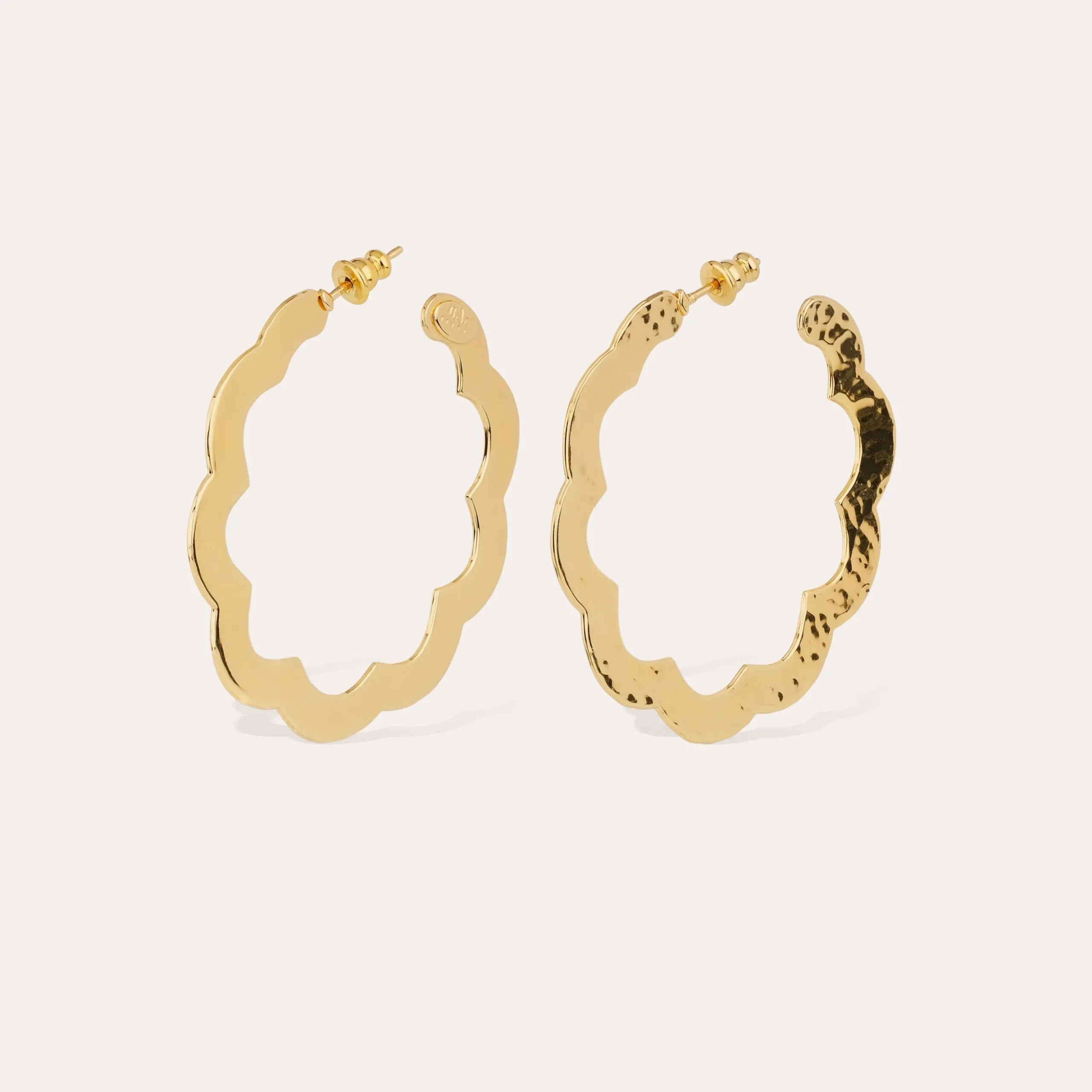 Boucles d'oreilles créoles Bolduc Flore petit modèle