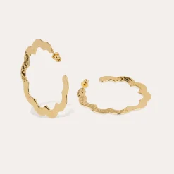 Boucles d'oreilles créoles Bolduc Flore petit modèle