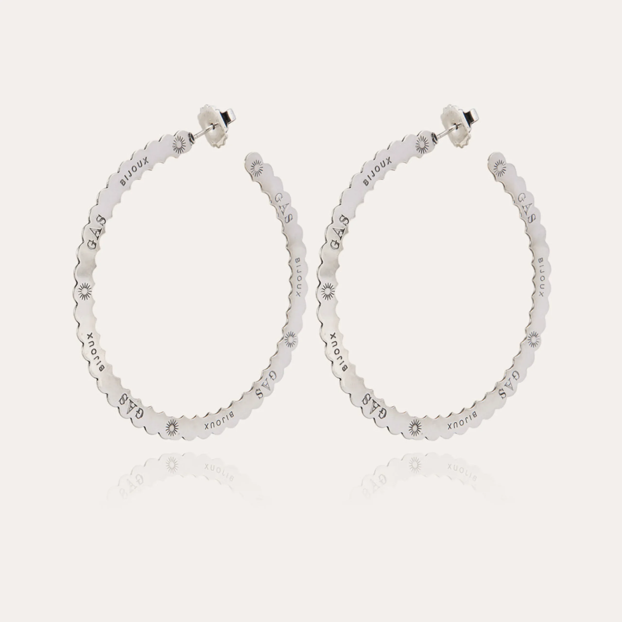 Boucles d'oreilles créoles Bolduc grand modèle