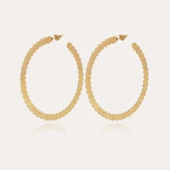 Boucles d'oreilles créoles Bolduc grand modèle