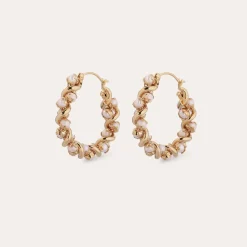 Boucles d'oreilles créoles Eurydice petit modèle - Perles de Culture