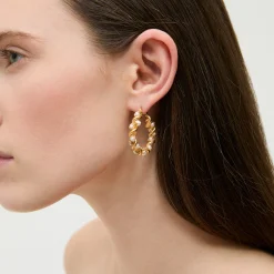 Boucles d'oreilles créoles Eurydice petit modèle - Perles de Culture