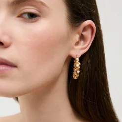 Boucles d'oreilles créoles Eurydice petit modèle - Perles de Culture