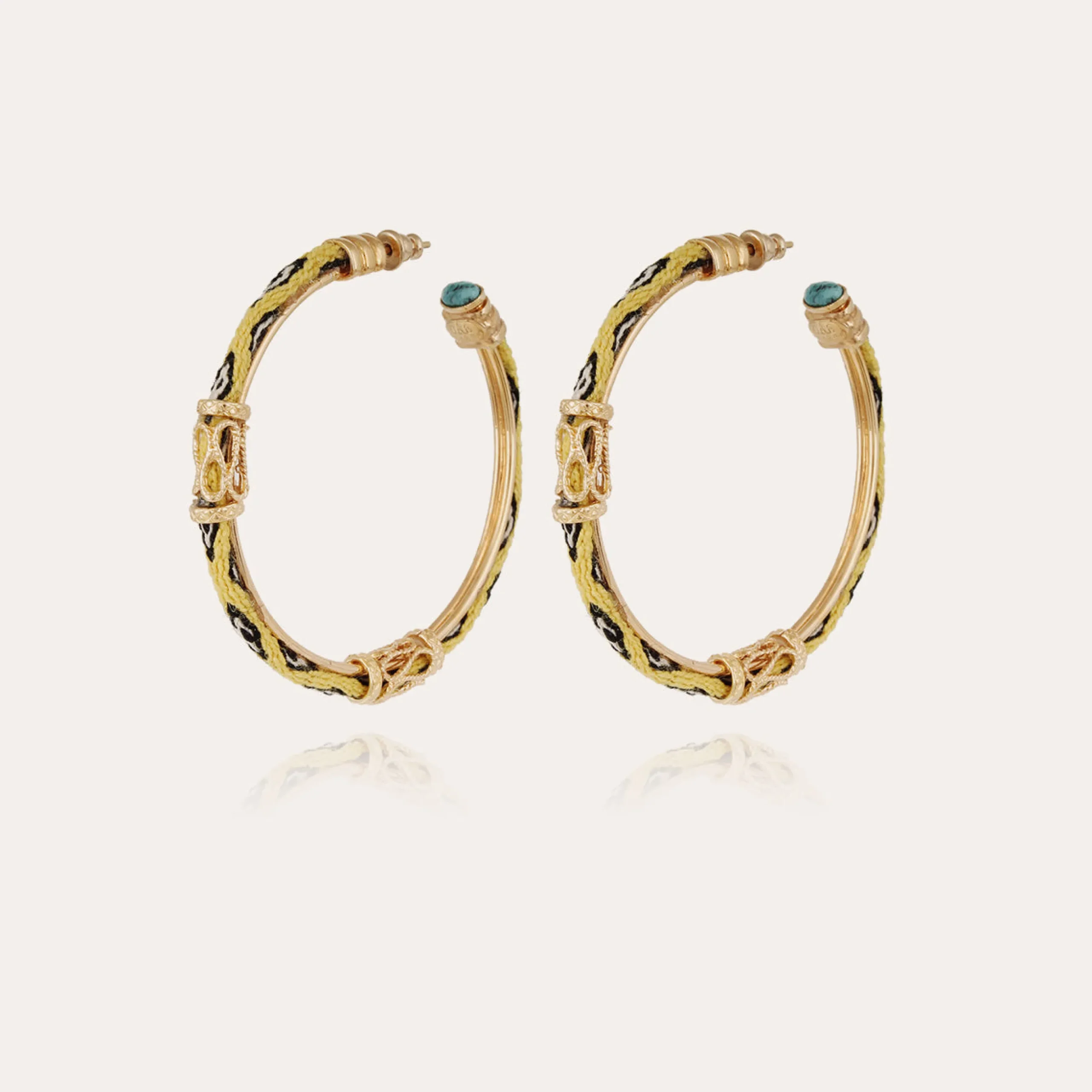 Boucles d'oreilles créoles Lima cabochons