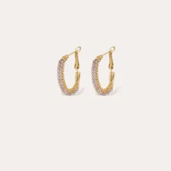 Boucles d'oreilles créoles Lyre - Améthyste