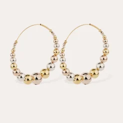 Boucles d'oreilles créoles Multiperla bicolore