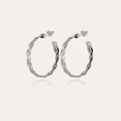 Boucles d'oreilles créoles Tresse petit modèle