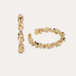 Boucles d'oreilles créoles Trévise strass