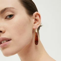 Boucles d'oreilles Écume acétate - Écaille