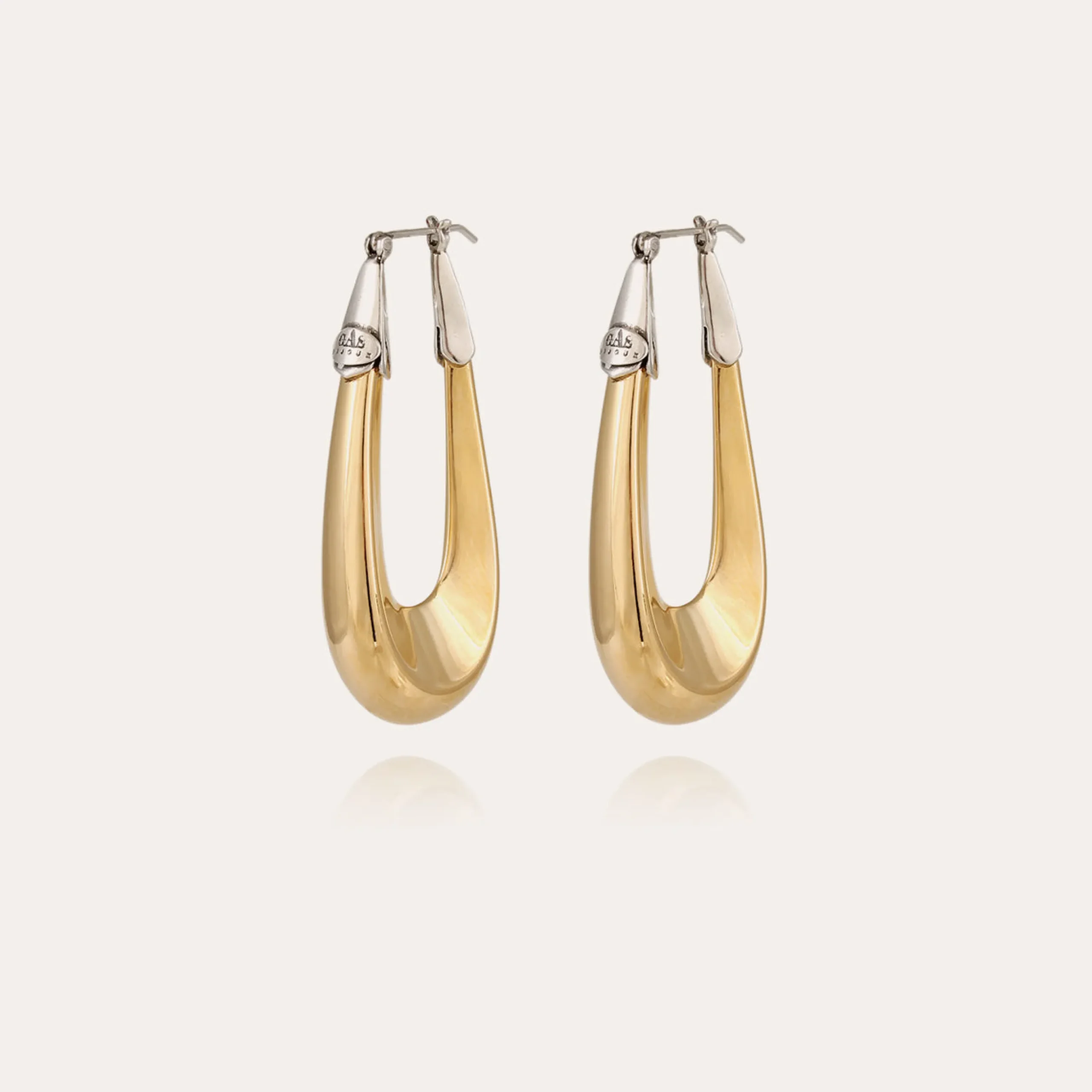 Boucles d'oreilles Écume grand modèle bicolore