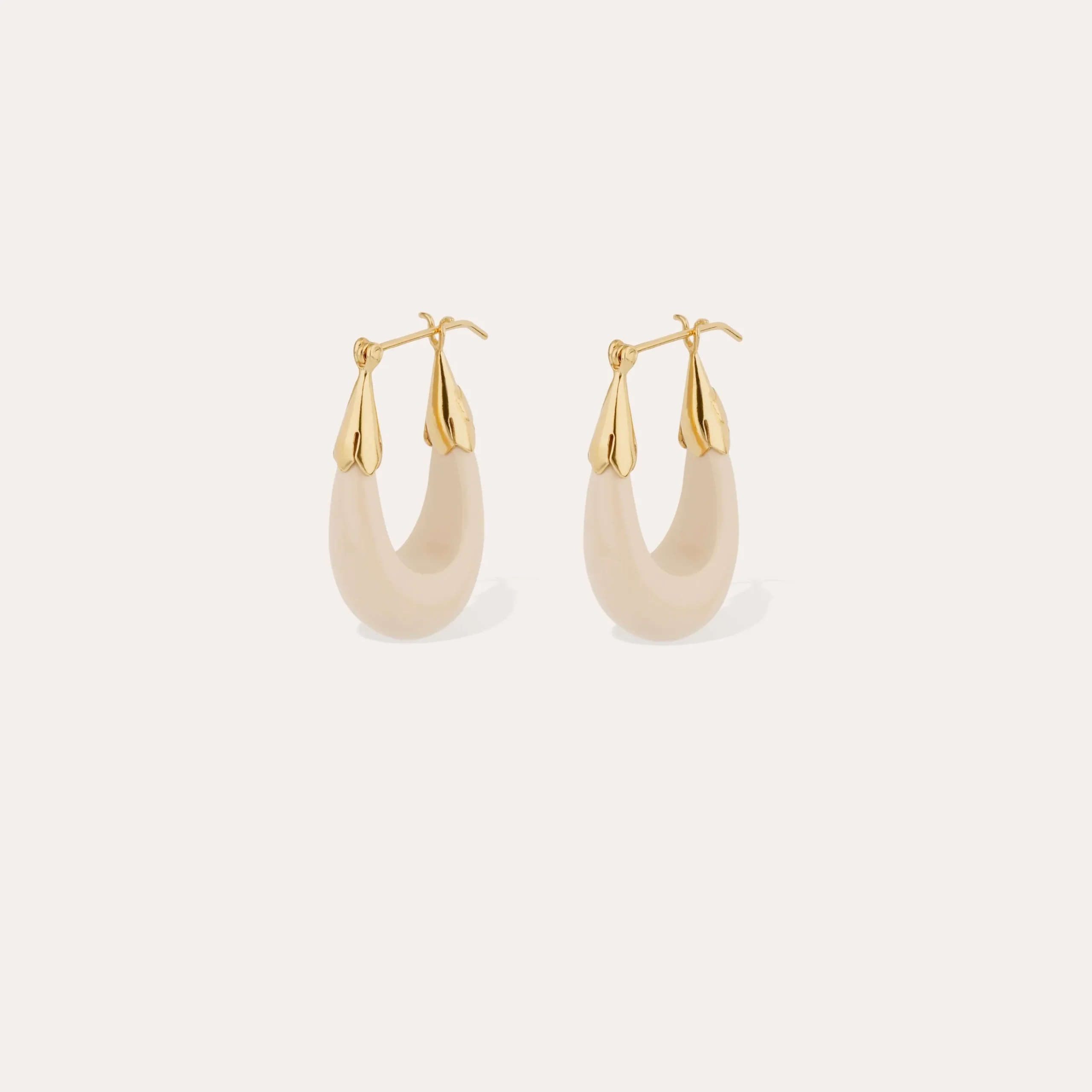 Boucles d'oreilles Écume petit modèle acétate - Ivoire