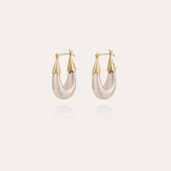 Boucles d'oreilles Écume petit modèle bicolore