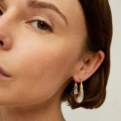Boucles d'oreilles Écume petit modèle bicolore