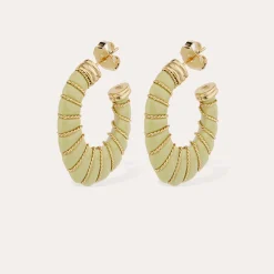 Boucles d'oreilles Cyclade grand modèle - Vert Amande