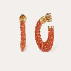 Boucles d'oreilles Cyclade petit modèle - Corail