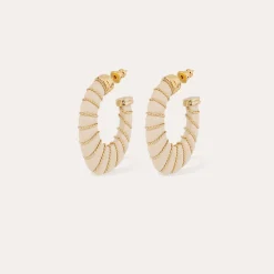 Boucles d'oreilles Cyclade petit modèle acétate - Ivoire