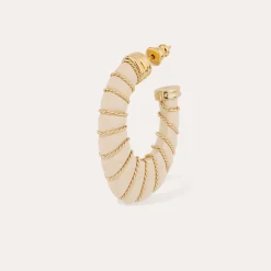 Boucles d'oreilles Cyclade petit modèle acétate - Ivoire