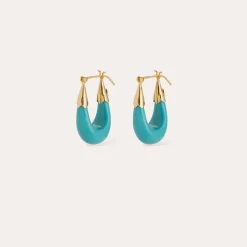 Boucles d'oreilles Ecume petit modèle acétate - Turquoise