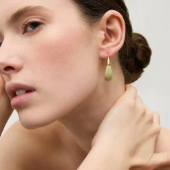 Boucles d'oreilles Ecume petit modèle acétate - Amande