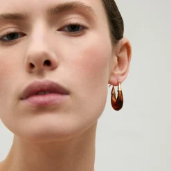 Boucles d'oreilles Ecume petit modèle acétate - Écaille