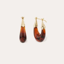 Boucles d'oreilles Ecume petit modèle acétate - Écaille