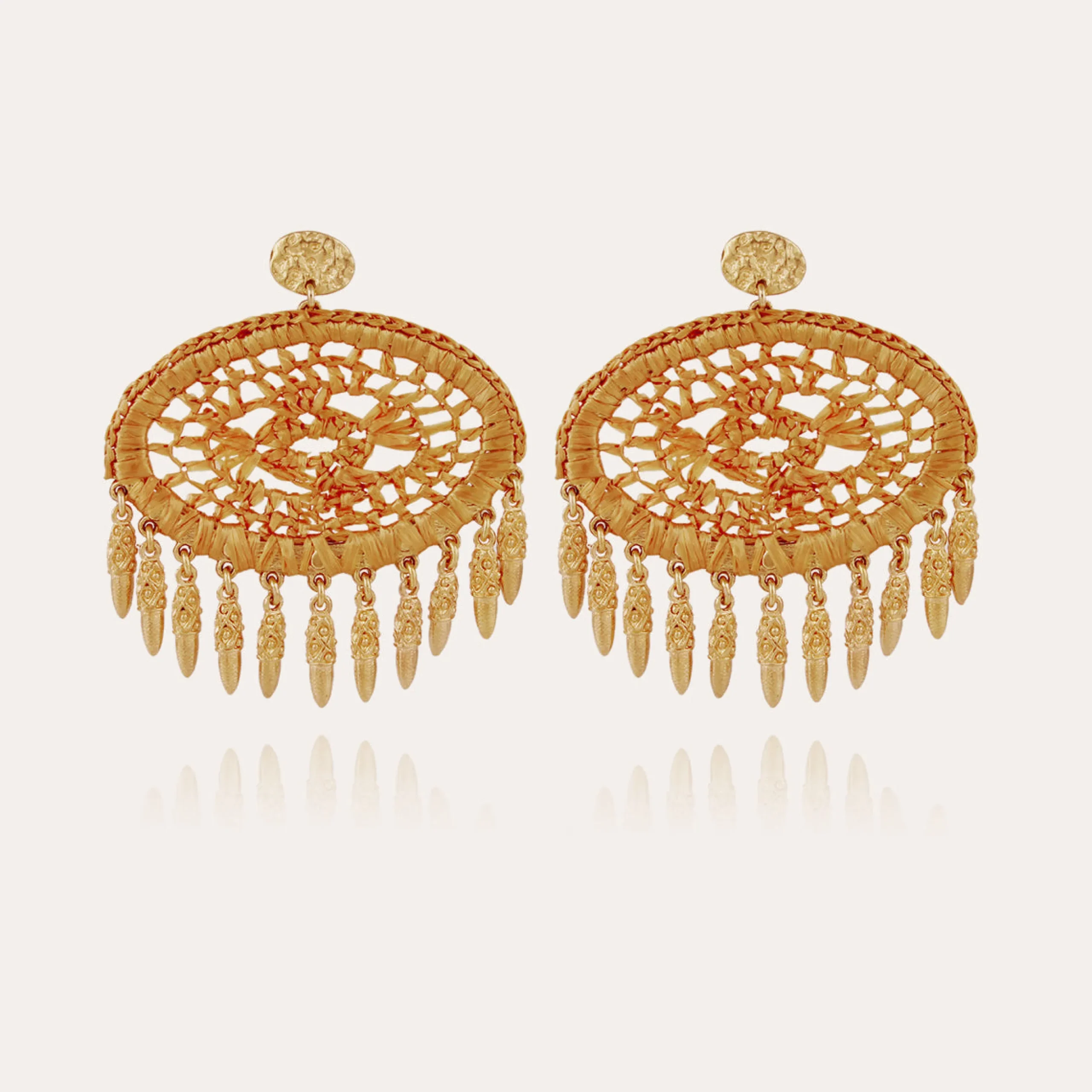 Boucles d'oreilles Fanfan raphia