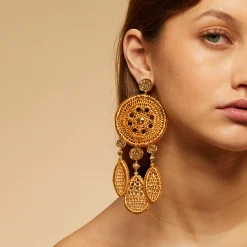 Boucles d'oreilles Fanfaria raphia
