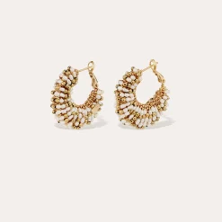 Boucles d'oreilles Izzia petit modèle - Nacre Blanche
