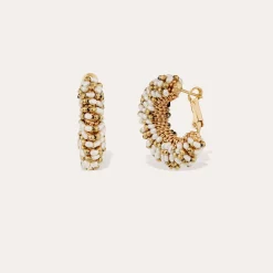 Boucles d'oreilles Izzia petit modèle - Nacre Blanche