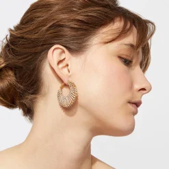 Boucles d'oreilles Izzia strass grand modèle