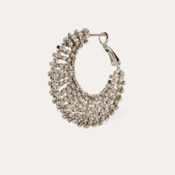 Boucles d'oreilles Izzia strass grand modèle finition rhodium