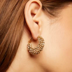 Boucles d'oreilles Izzia strass petit modèle
