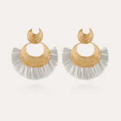 Boucles d'oreilles Luna Wave raphia